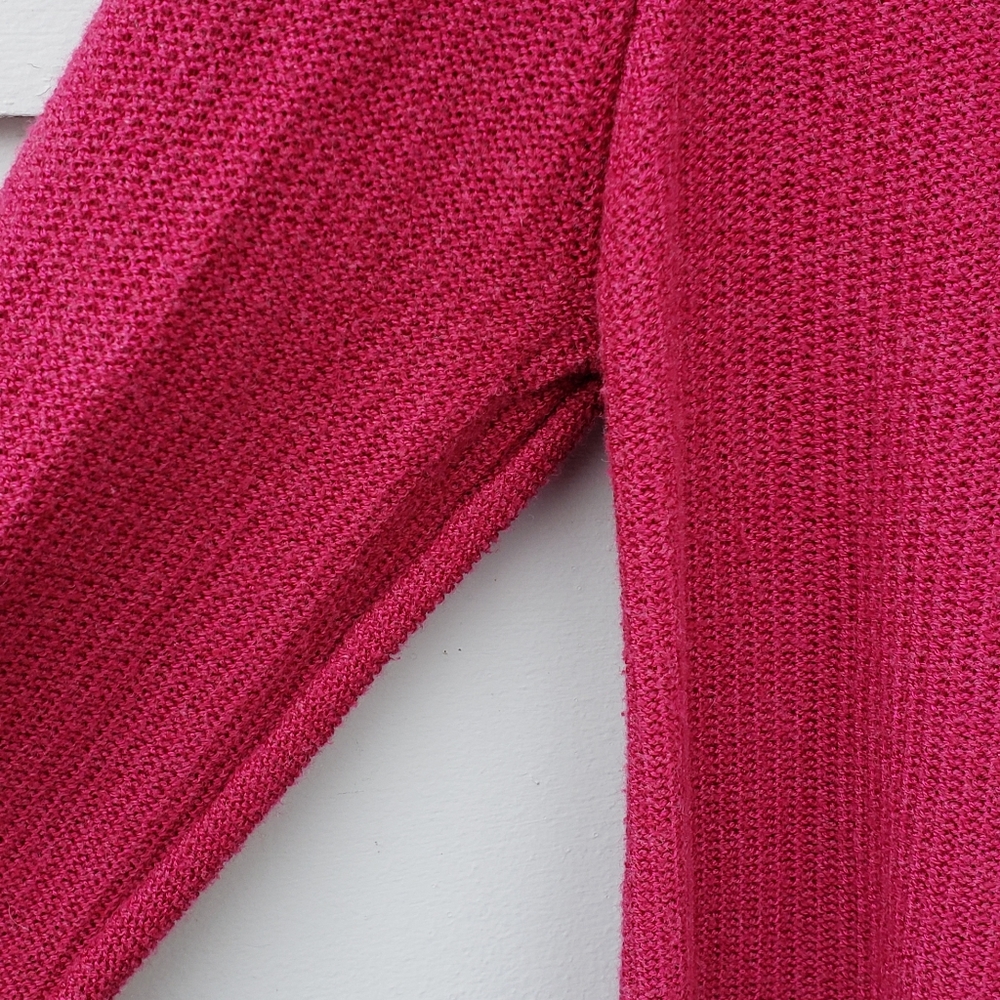 Nic & Zoe Open Front Cozy Knit Cardigan -Dark Pink - Picture 6 of 8